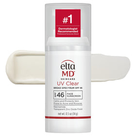 EltaMD UV Clear Face Sunscreen SPF 46 front view with pump
