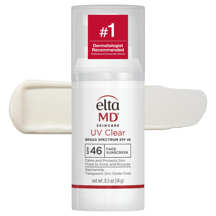 EltaMD UV Clear Face Sunscreen SPF 46 front view with pump