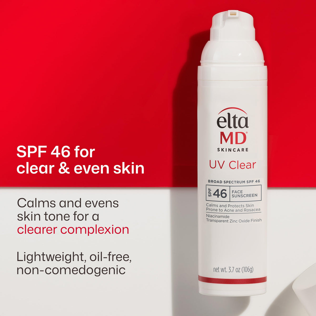 EltaMD UV Clear Face Sunscreen SPF 46 side view demonstrating packaging