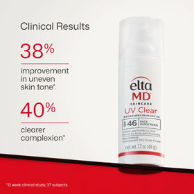 EltaMD UV Clear Face Sunscreen SPF 46 texture on skin