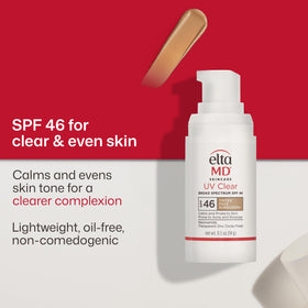 EltaMD UV Clear Tinted Face Sunscreen SPF 46 texture on skin