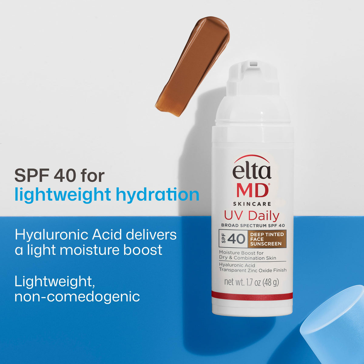 EltaMD UV Daily Deep Tinted Face Sunscreen Moisturizer bottle with pump