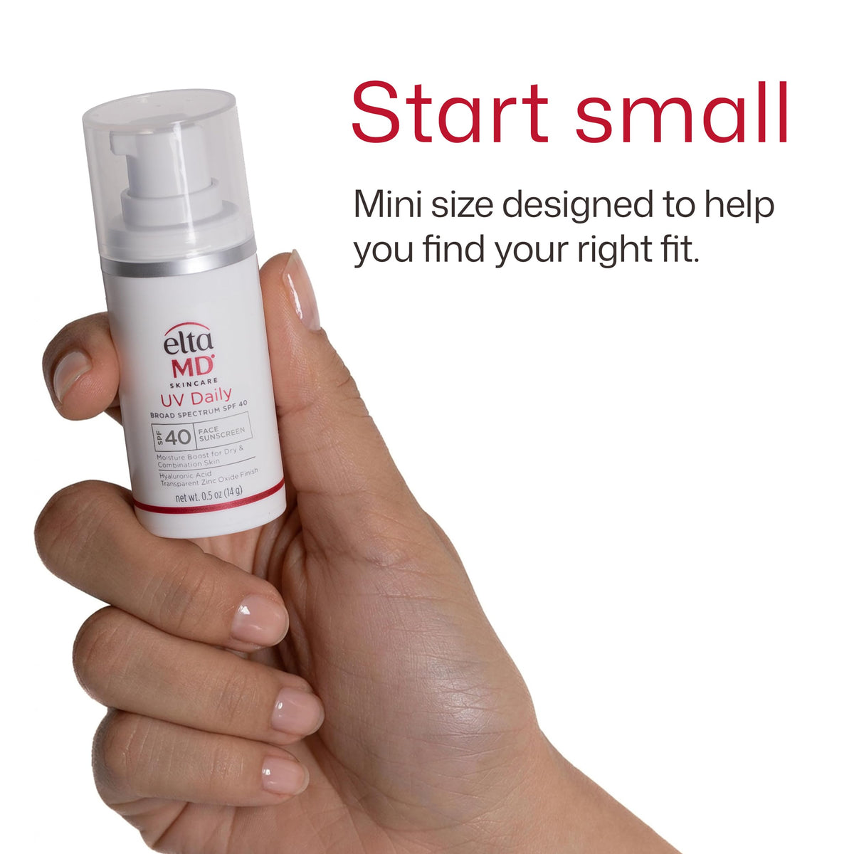 EltaMD UV Daily sunscreen pump bottle side view