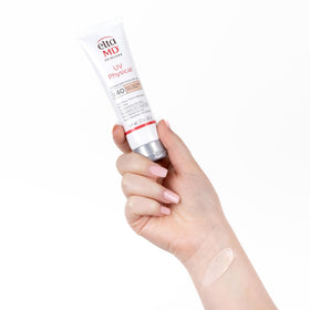 EltaMD UV Physical Rosy Tinted Face Sunscreen SPF 40 with makeup