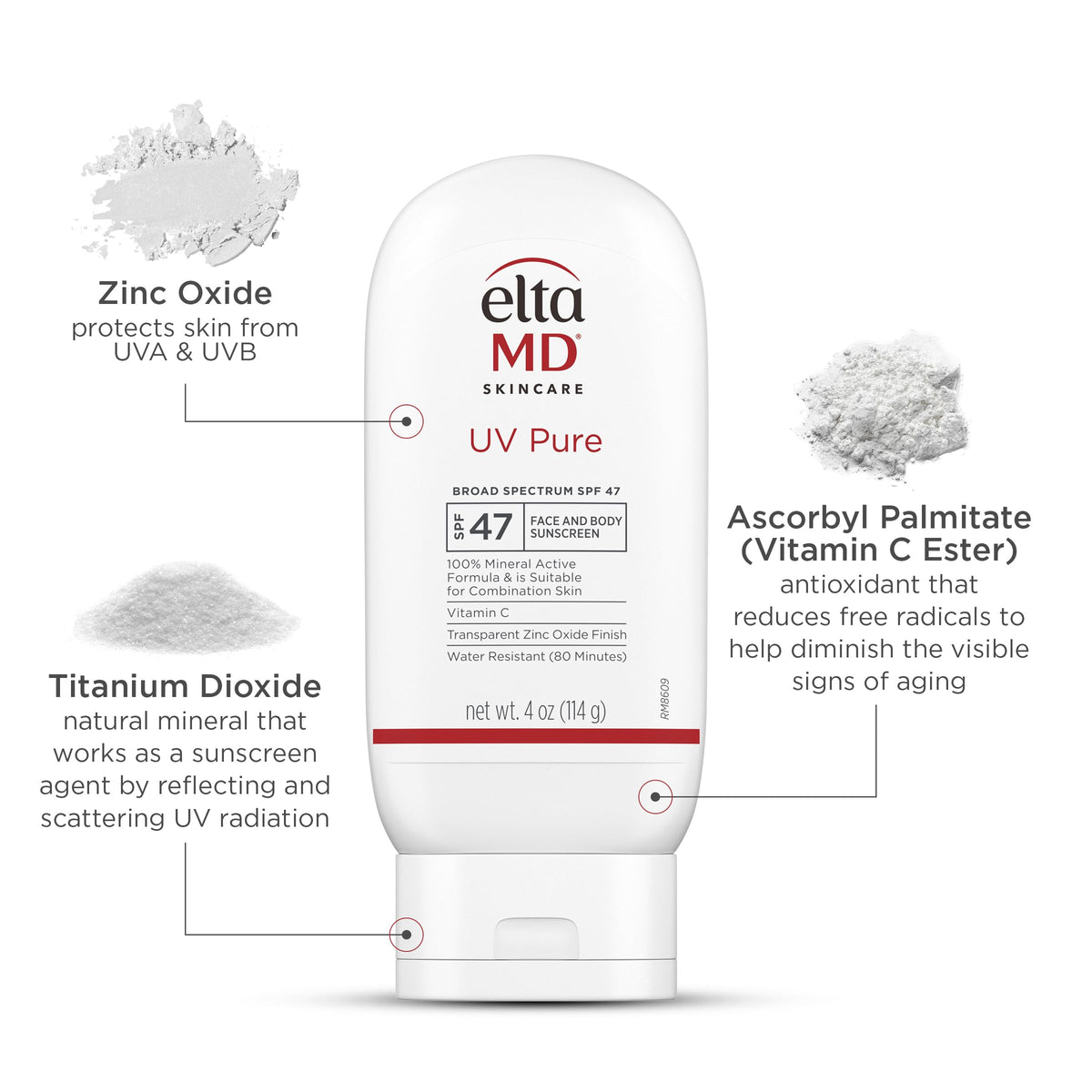 EltaMD UV Pure Sunscreen SPF 47 4 oz side view