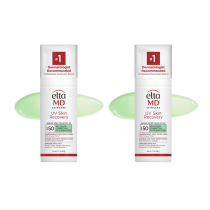 EltaMD UV Skin Recovery Face Sunscreen SPF 50 green tinted front view