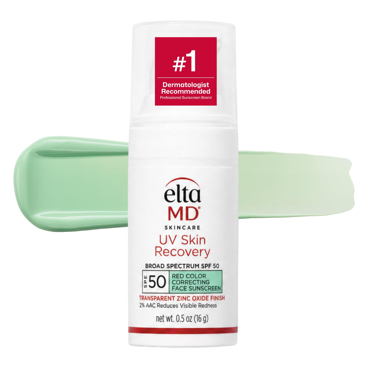 EltaMD UV Skin Recovery Green Tinted Sunscreen front view