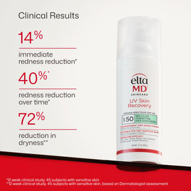 EltaMD UV Skin Recovery Green Tinted Sunscreen with makeup