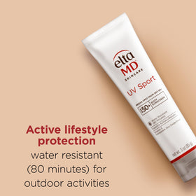 EltaMD UV Sport Sunscreen SPF 50 application on skin