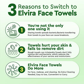 Elvira towels in packaging with product details