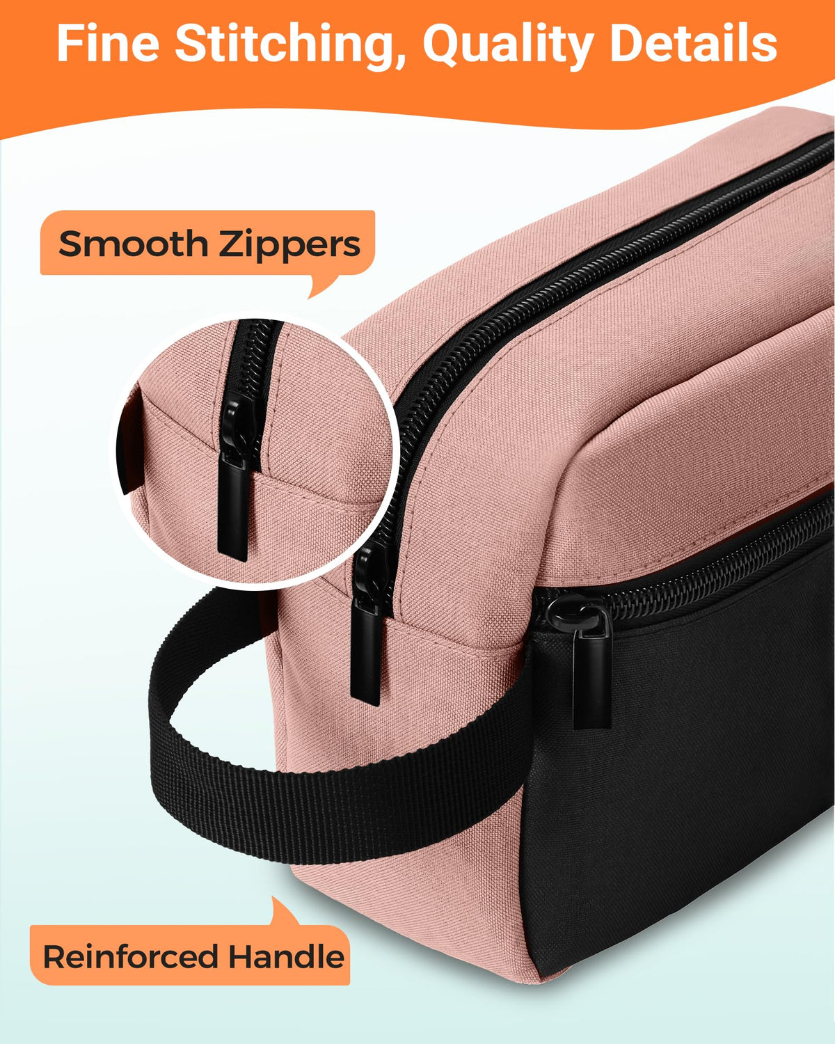 Elviros Hanging Toiletry Bag compact size in a backpack