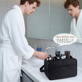 Elviros Hanging Toiletry Bag dimensions displayed