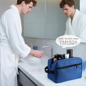 Elviros Hanging Toiletry Bag dimensions on a ruler