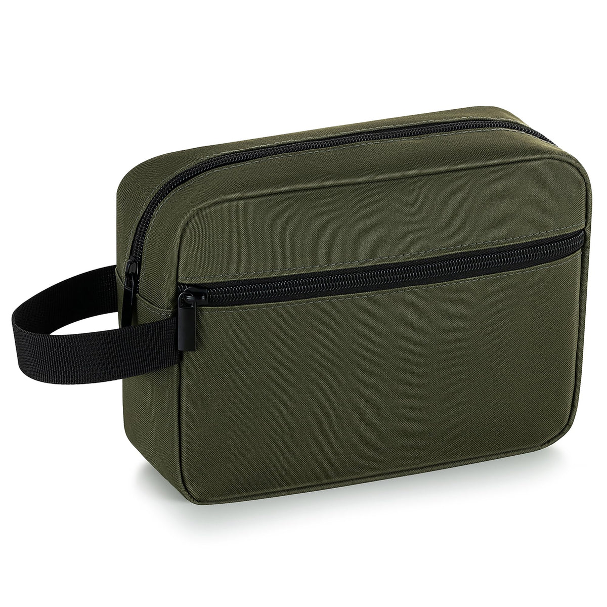 Elviros Hanging Toiletry Bag front view in army green