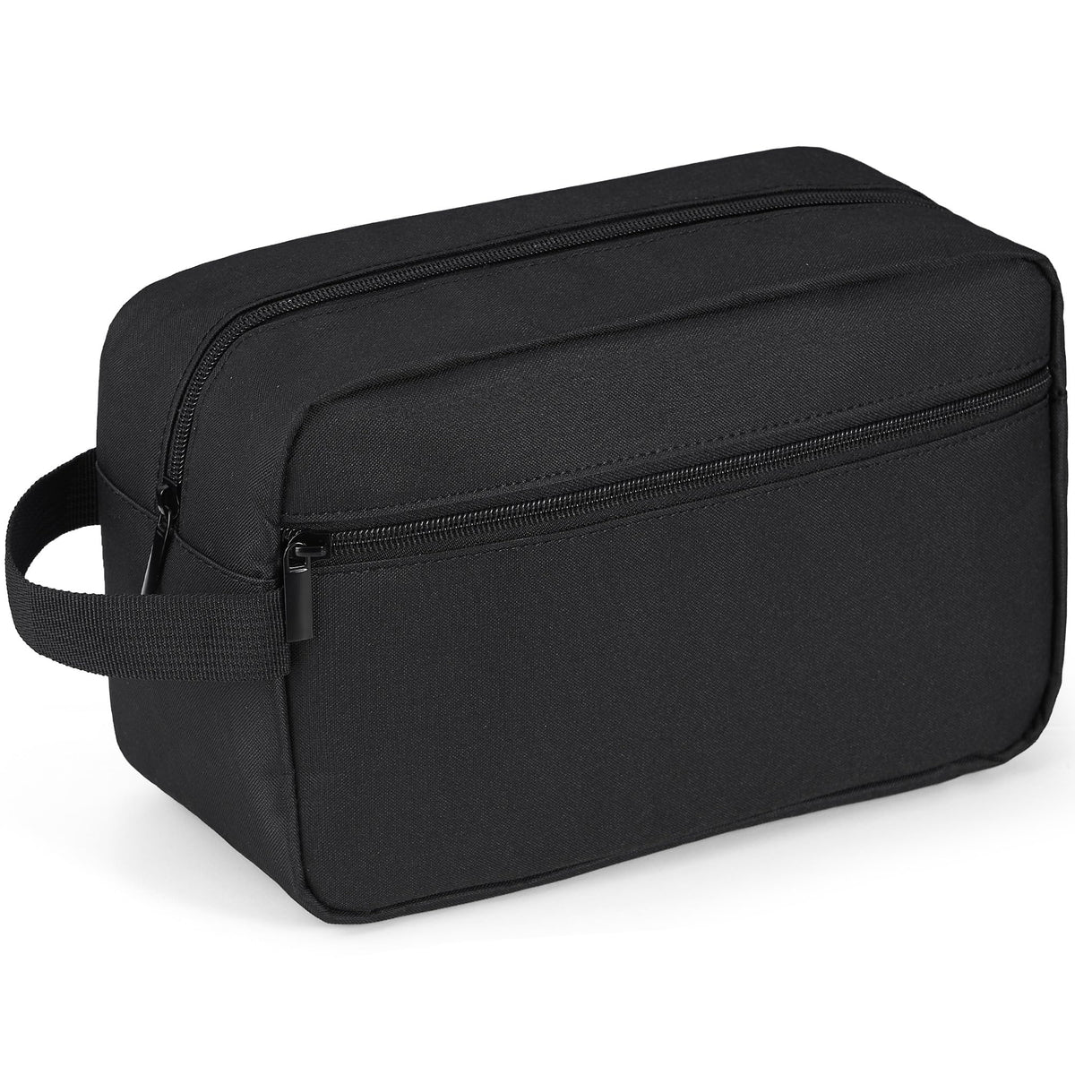 Elviros Hanging Toiletry Bag front view in black