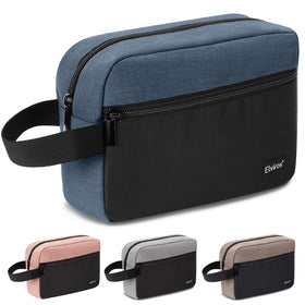 Elviros Hanging Toiletry Bag front view in blue and black