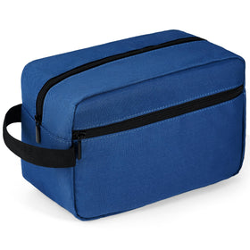 Elviros Hanging Toiletry Bag front view in navy blue