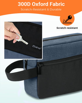 Elviros Hanging Toiletry Bag in a travel setting