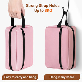 Elviros Hanging Toiletry Bag main pocket with cosmetics