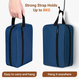 Elviros Hanging Toiletry Bag open showing compartments