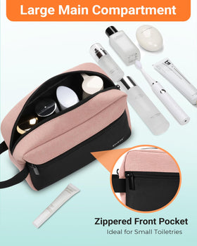 Elviros Hanging Toiletry Bag open with toiletries inside
