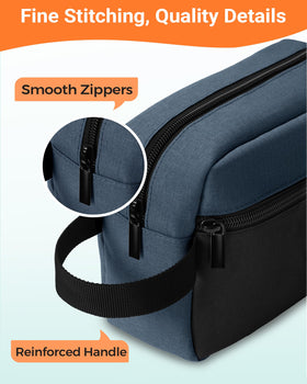 Elviros Hanging Toiletry Bag packed in a backpack