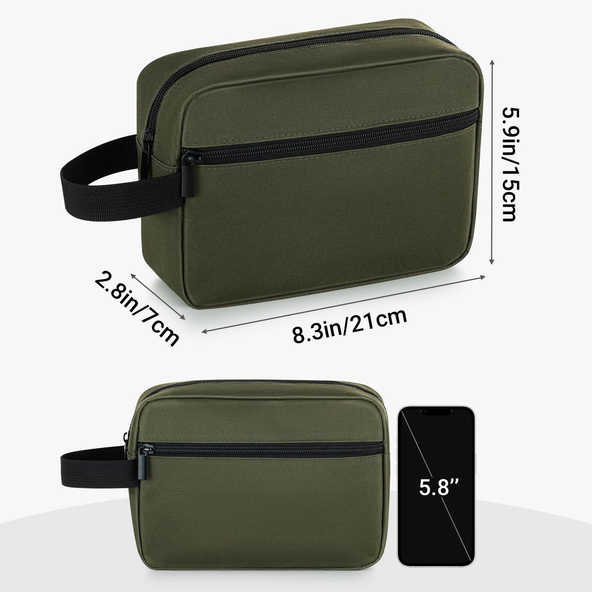 Elviros Hanging Toiletry Bag packed with travel essentials