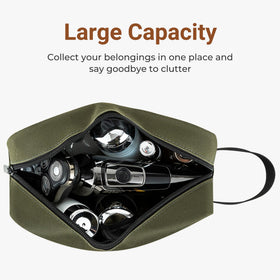 Elviros Hanging Toiletry Bag side view with zipper