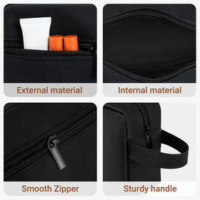 Elviros Hanging Toiletry Bag with smooth zipper detail