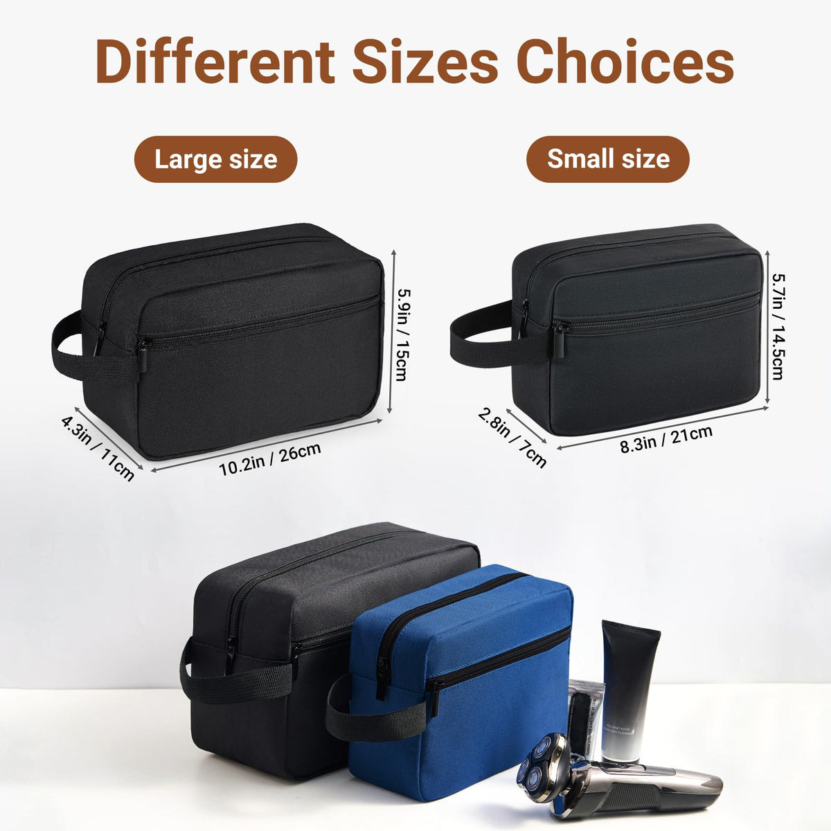 Elviros Hanging Toiletry Bag with toiletries inside