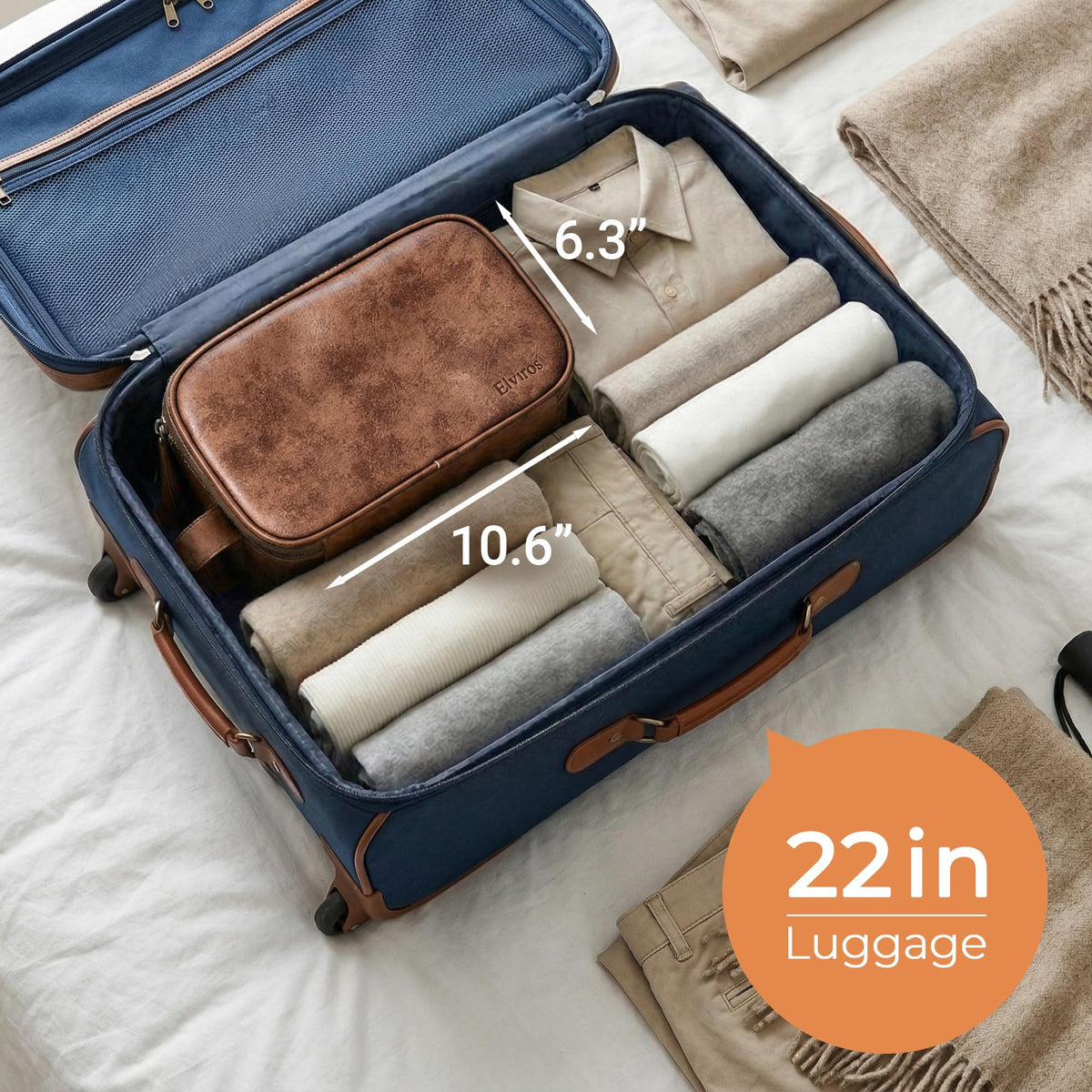 Elviros Medium Toiletry Bag zipper detail