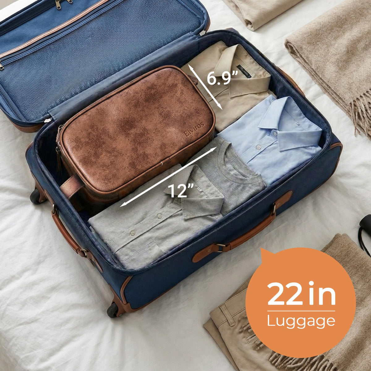 Elviros Toiletry Bag displayed with gym shoes