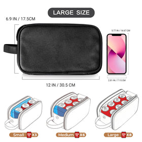 Elviros Toiletry Bag open showing toiletries inside