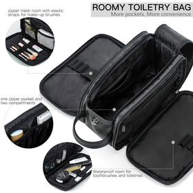 Elviros Toiletry Bag showing waterproof drawstring pouch