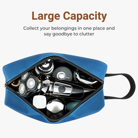 Elviros Toiletry Bag side view with zipper