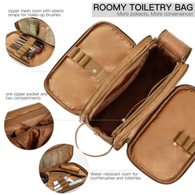 Elviros Toiletry Bag side view with zipper detail