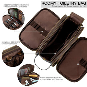 Elviros Toiletry Bag side view with zipper detail