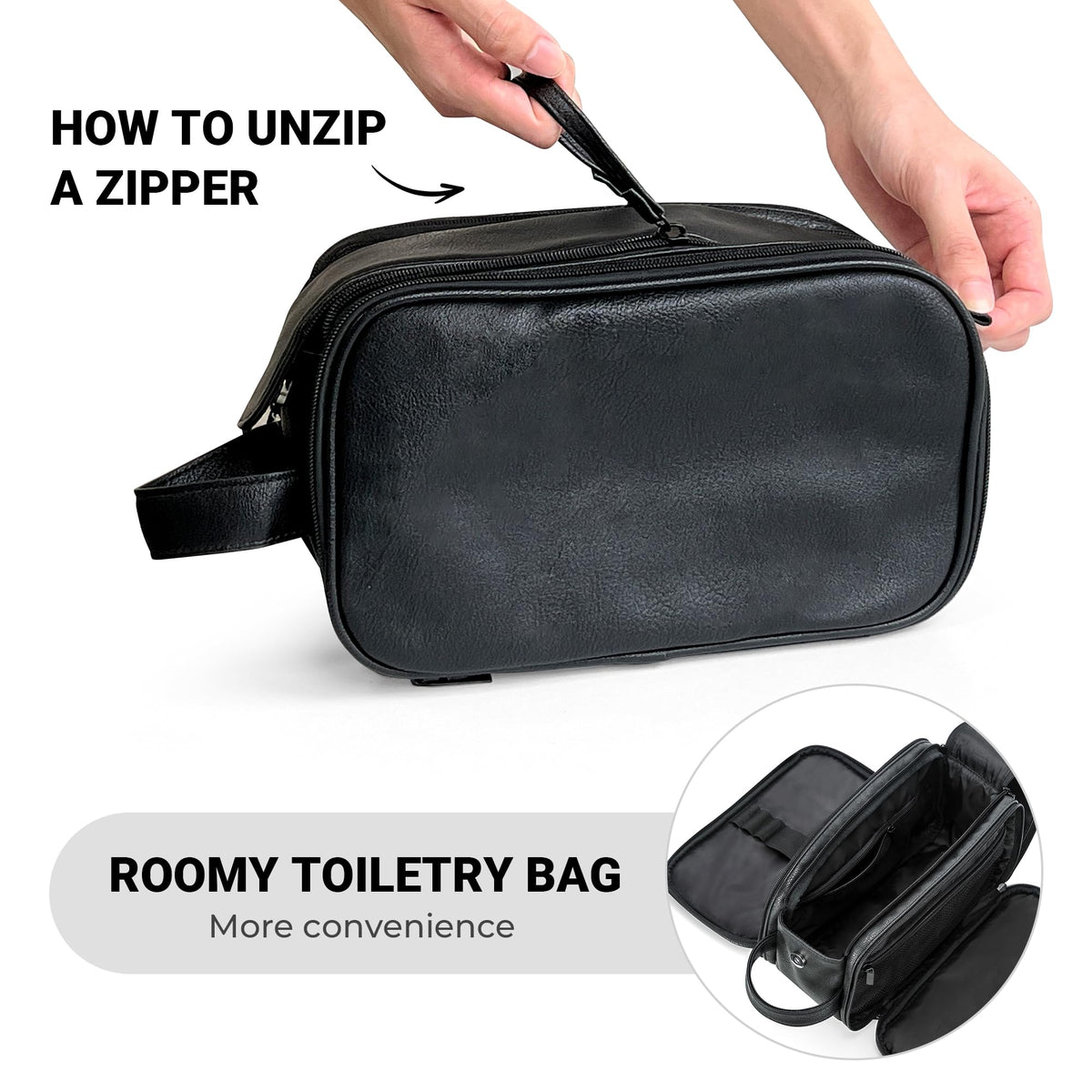 Elviros Toiletry Bag wet/dry separation compartments