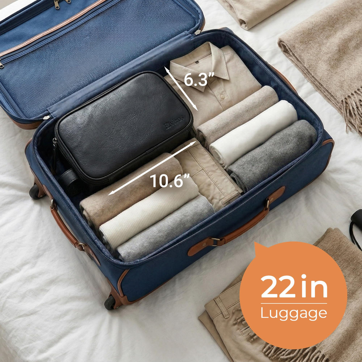 Elviros Toiletry Bag with gym essentials