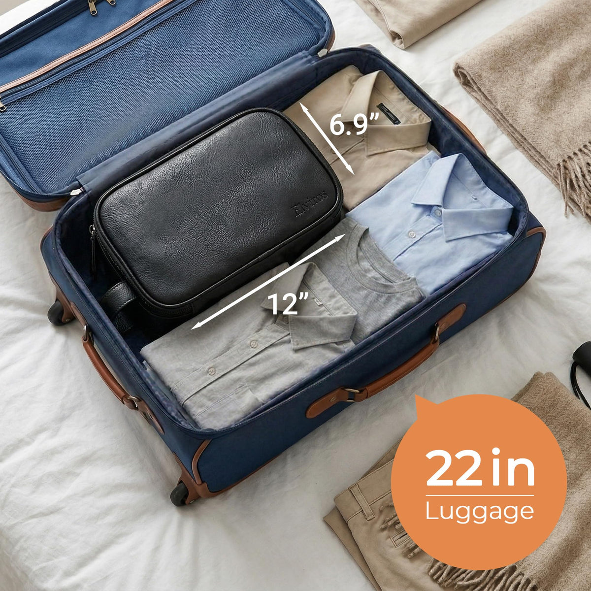 Elviros Toiletry Bag with premium zipper detail