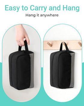 Elviros Toiletry Bag with smooth SBS zipper close-up