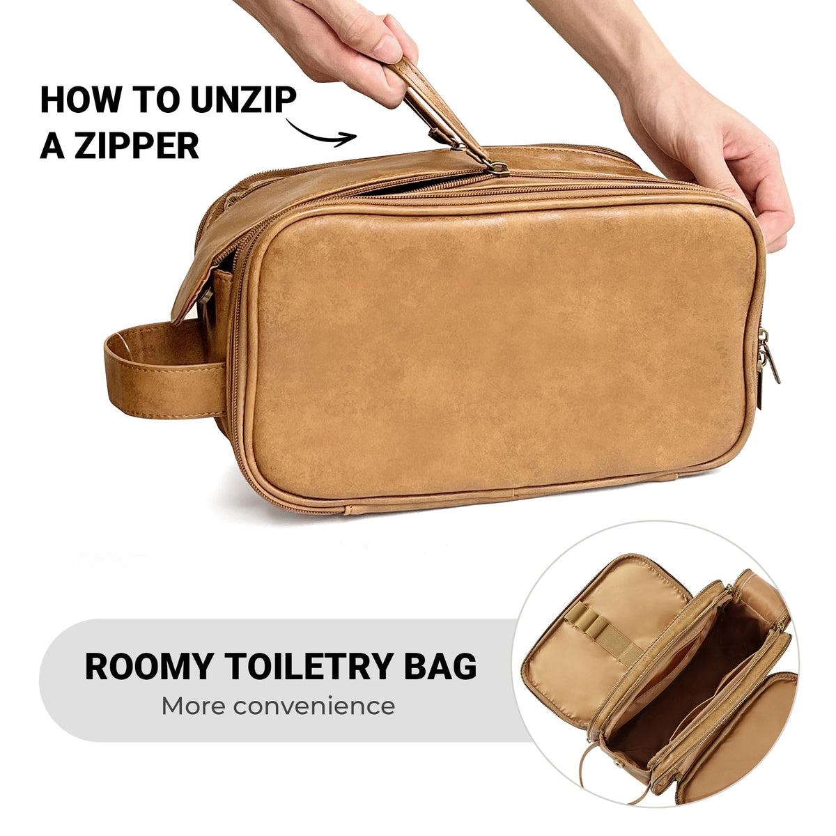 Elviros Toiletry Bag with waterproof pouch for shoes