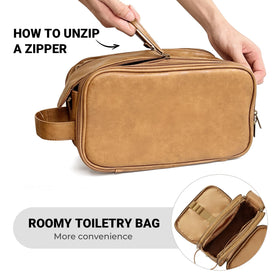 Elviros Toiletry Bag with waterproof pouch for shoes