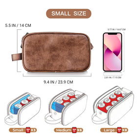 Elviros Travel Toiletry Bag showing durable PU leather material