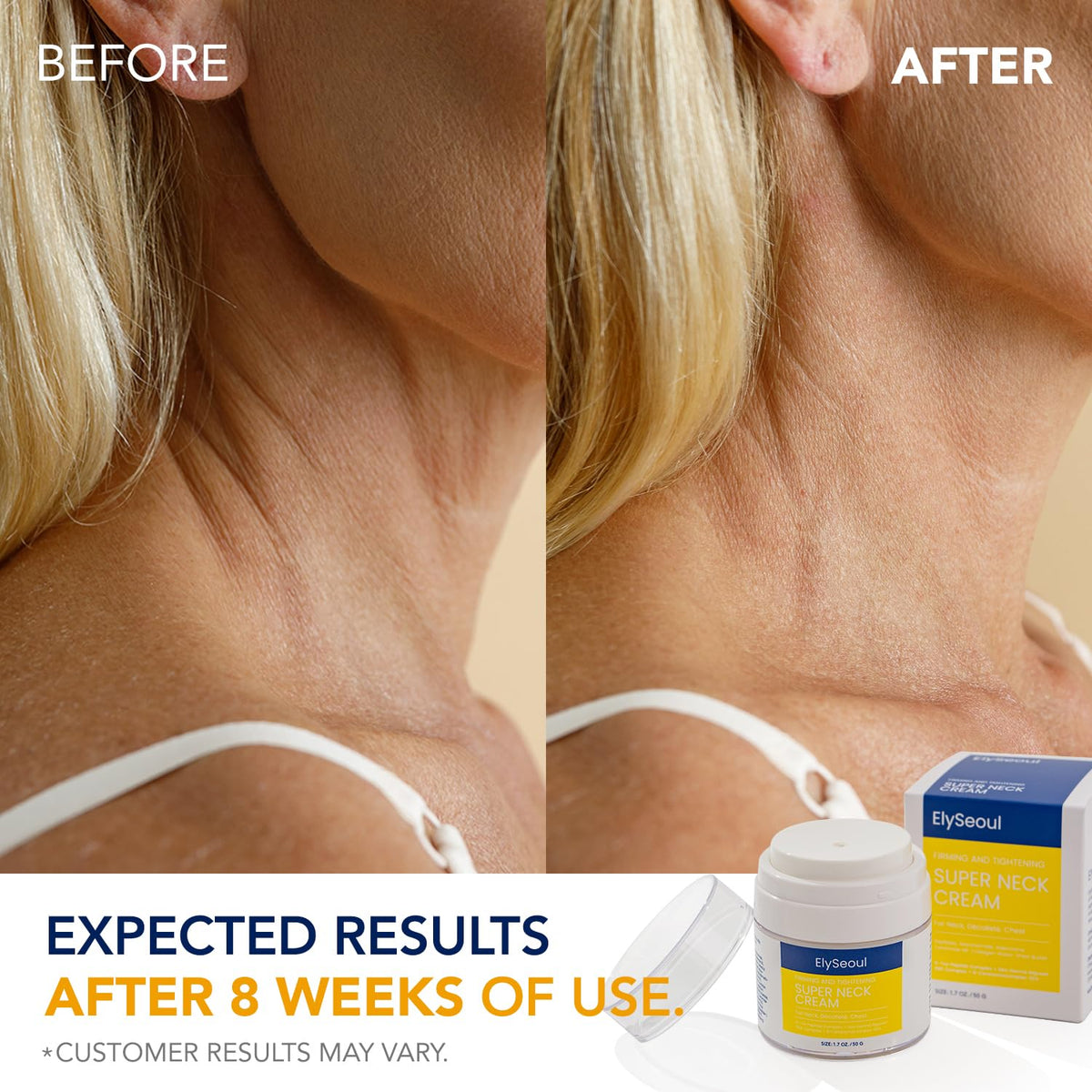 ElySeoul Neck Cream 50g back view with ingredients
