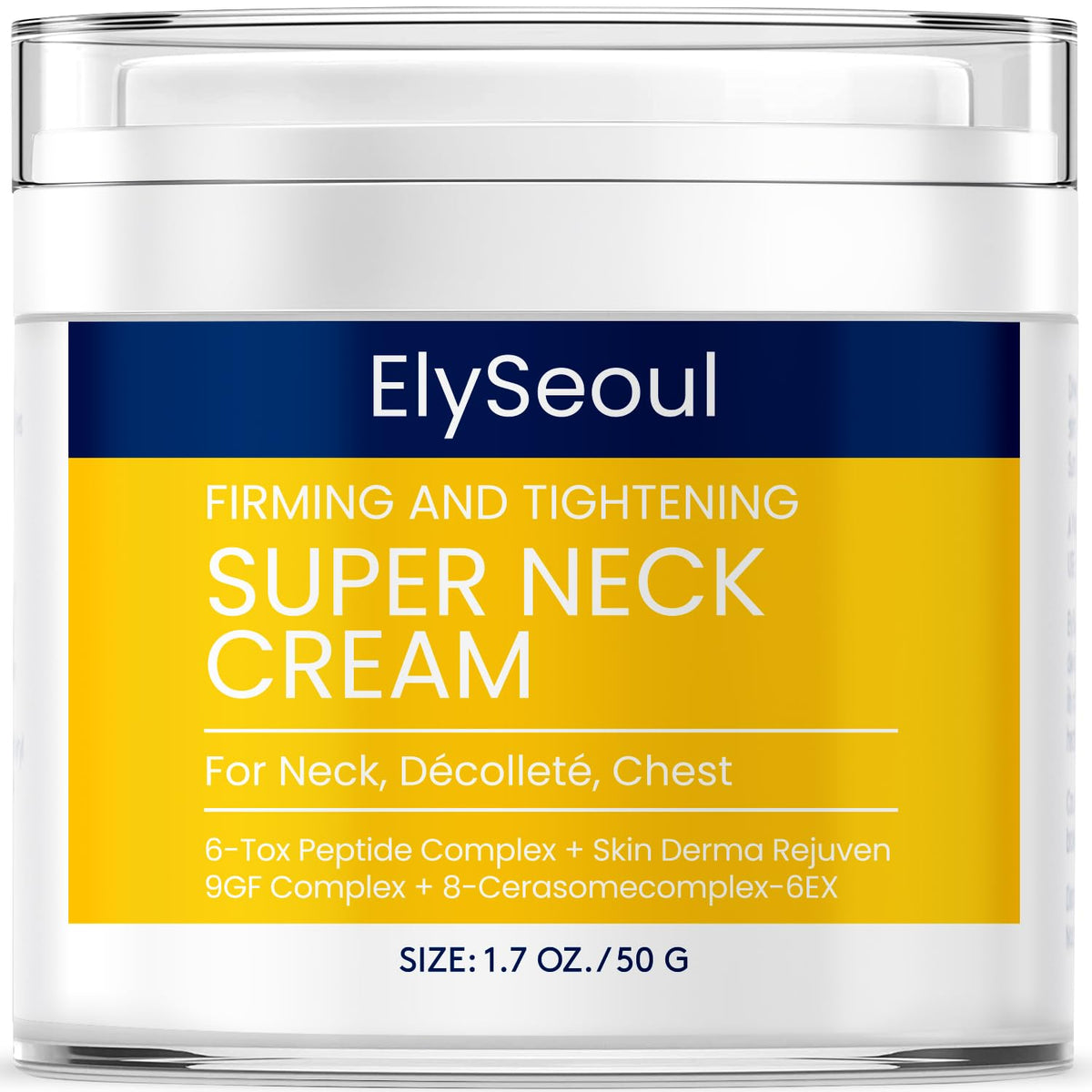 ElySeoul Neck Cream 50g front view with floral design