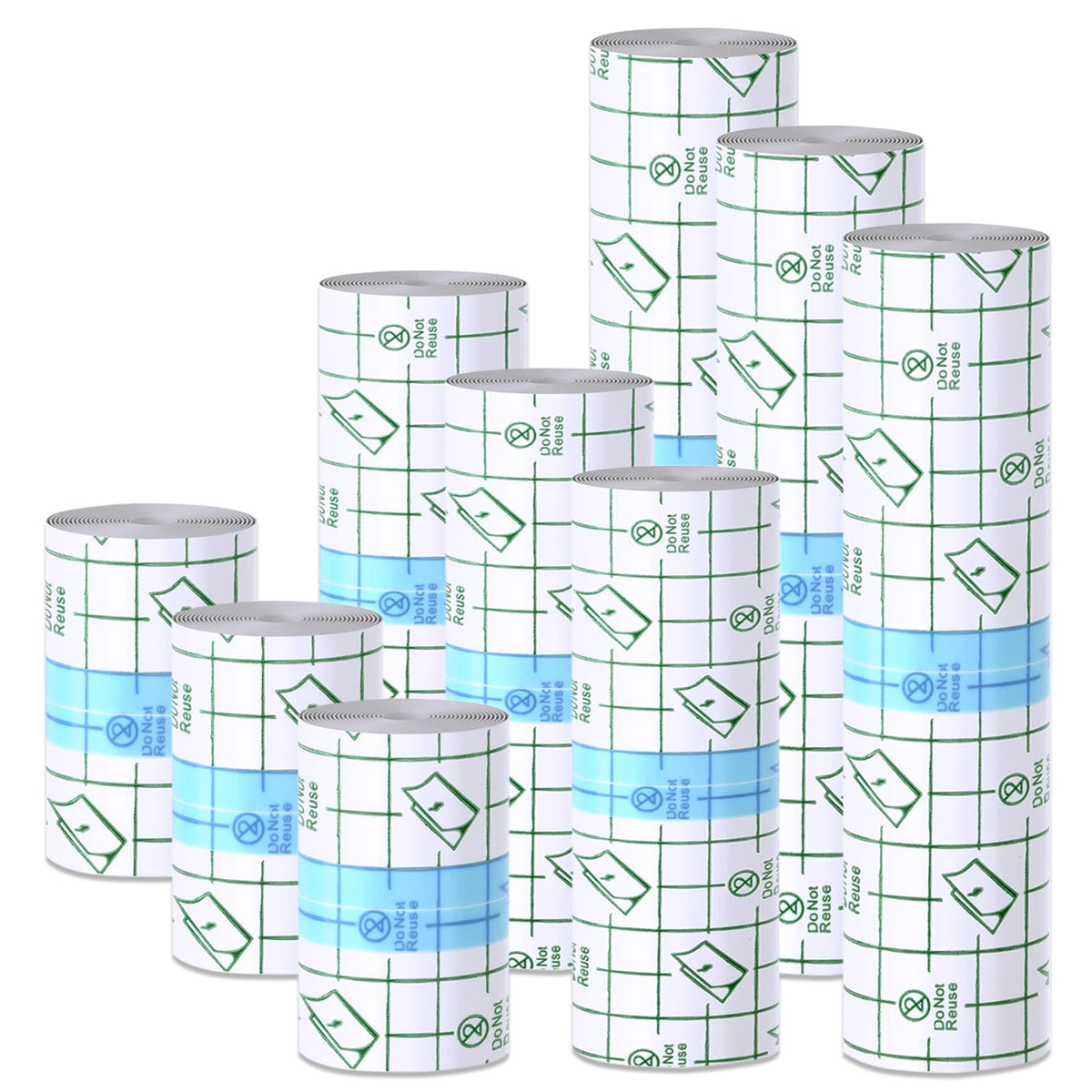 Emalla 9 Rolls Tattoo Cover Bandage assorted sizes front view