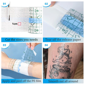 Emalla tattoo cover bandage applied on skin