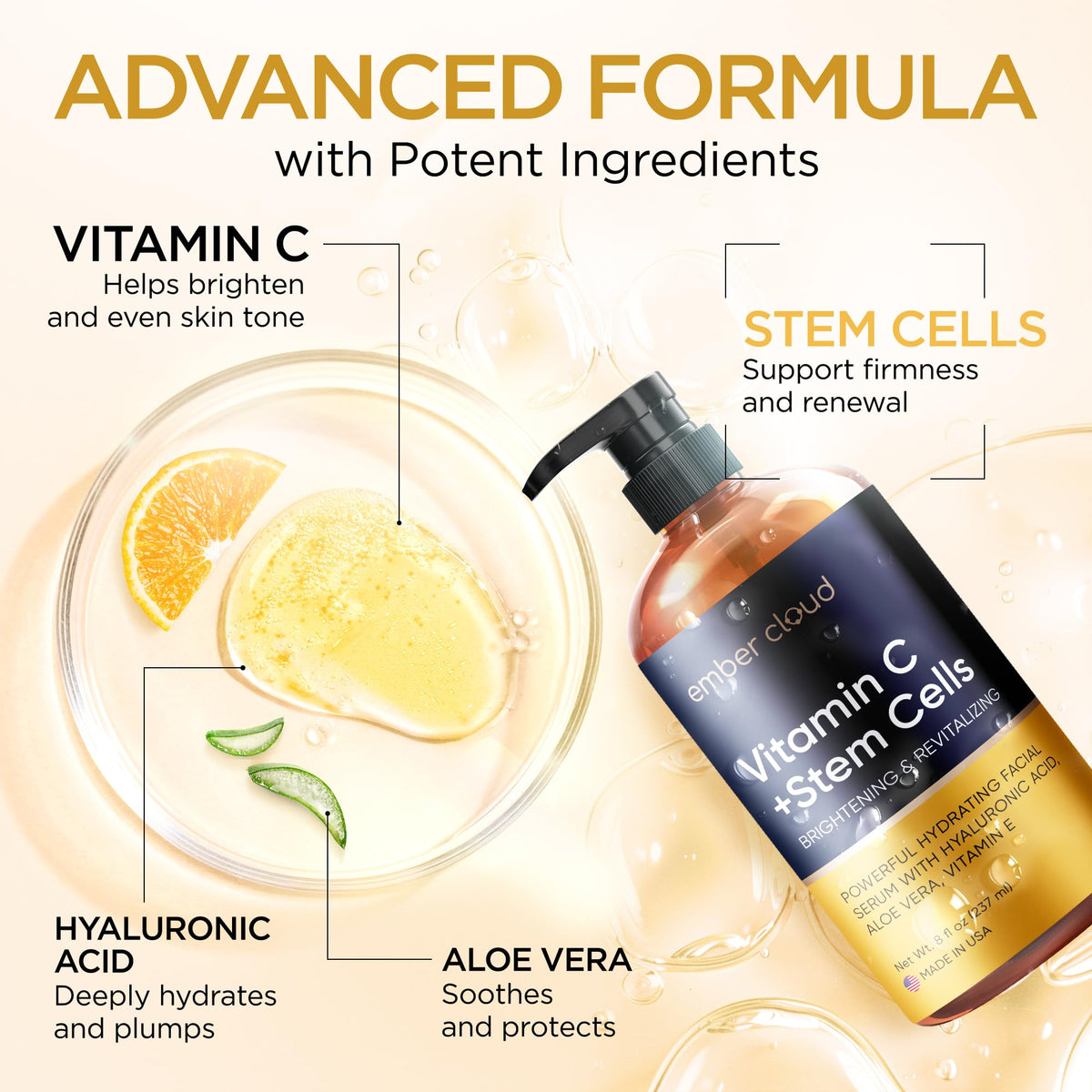 Ember Cloud Vitamin C Serum 8 Oz side view