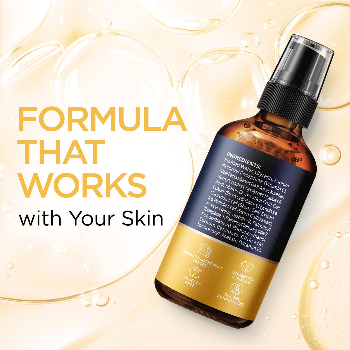 Ember Cloud Vitamin C Serum applied on skin showing texture